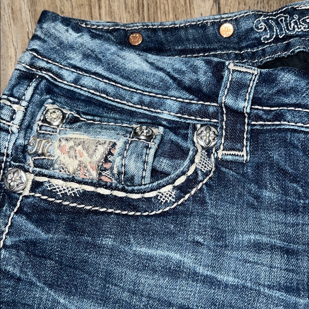 Miss Me Women's Distressed Blue Skinny Jeans Sz 28 - Picture 8 of 12